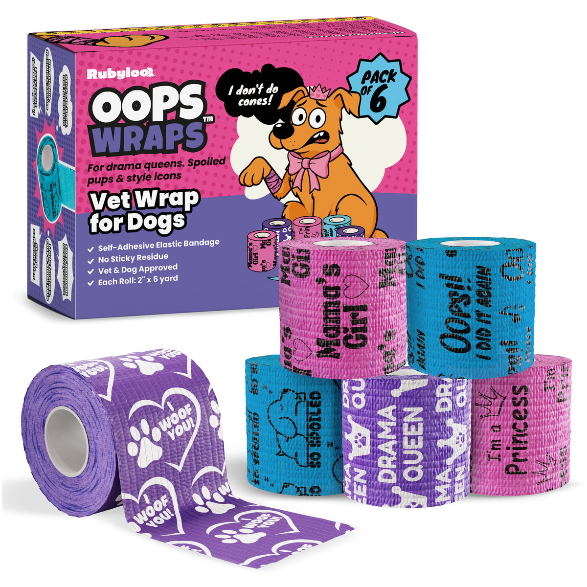 Oops Wraps™ Self-Adhesive Dog Wraps