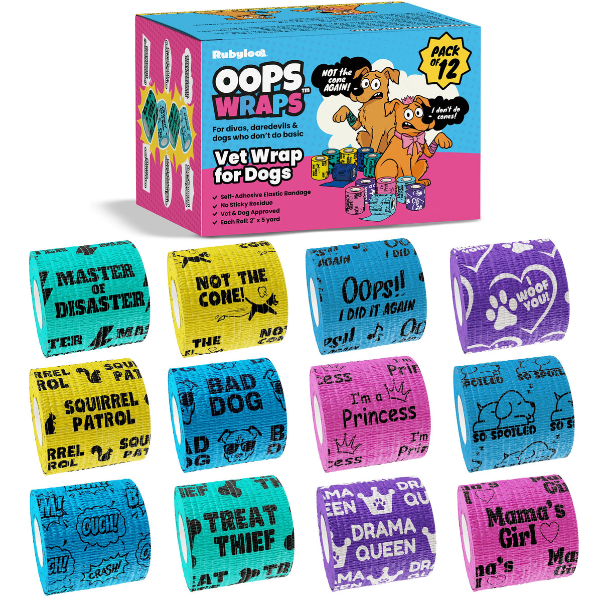 Oops Wraps™ Self-Adhesive Dog Wraps