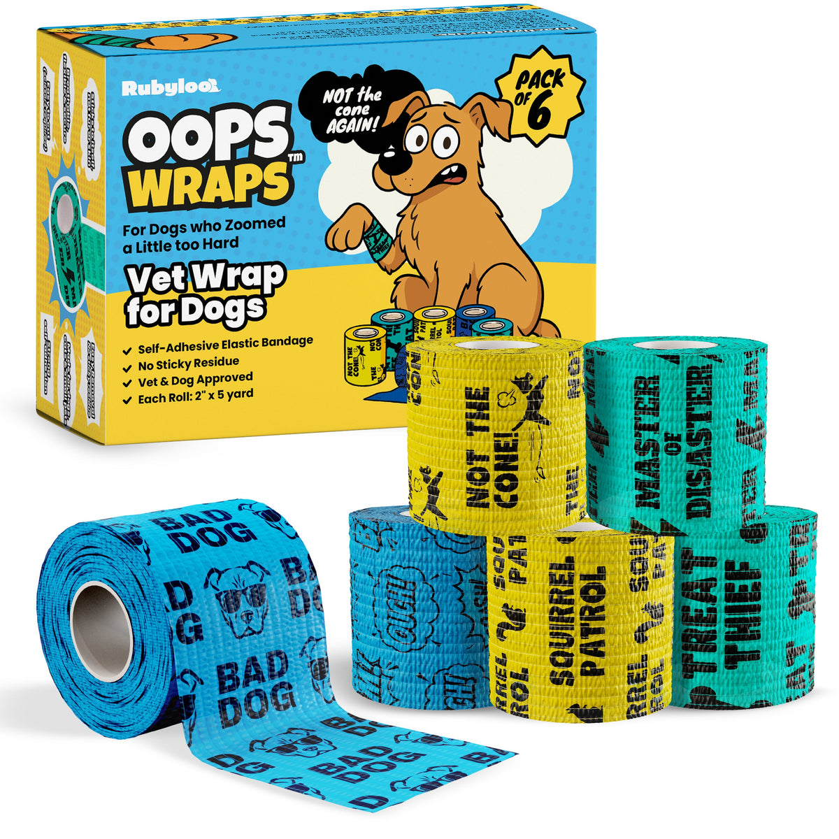 Oops Wraps™ Self-Adhesive Dog Wraps