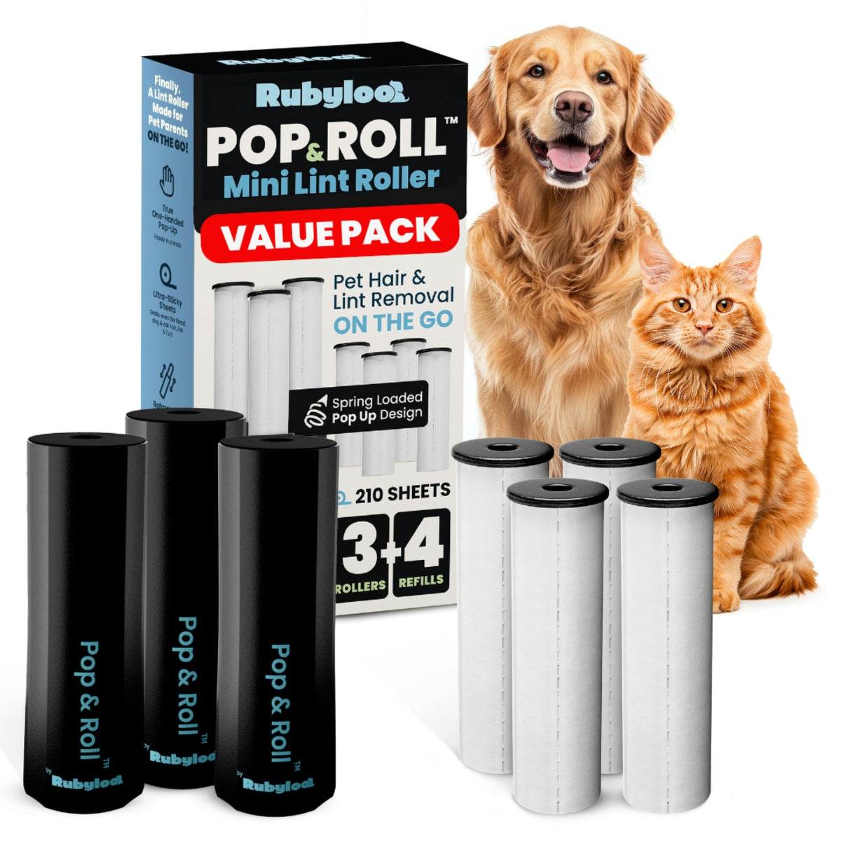 Mini Pet Hair Lint Roller + Refills
