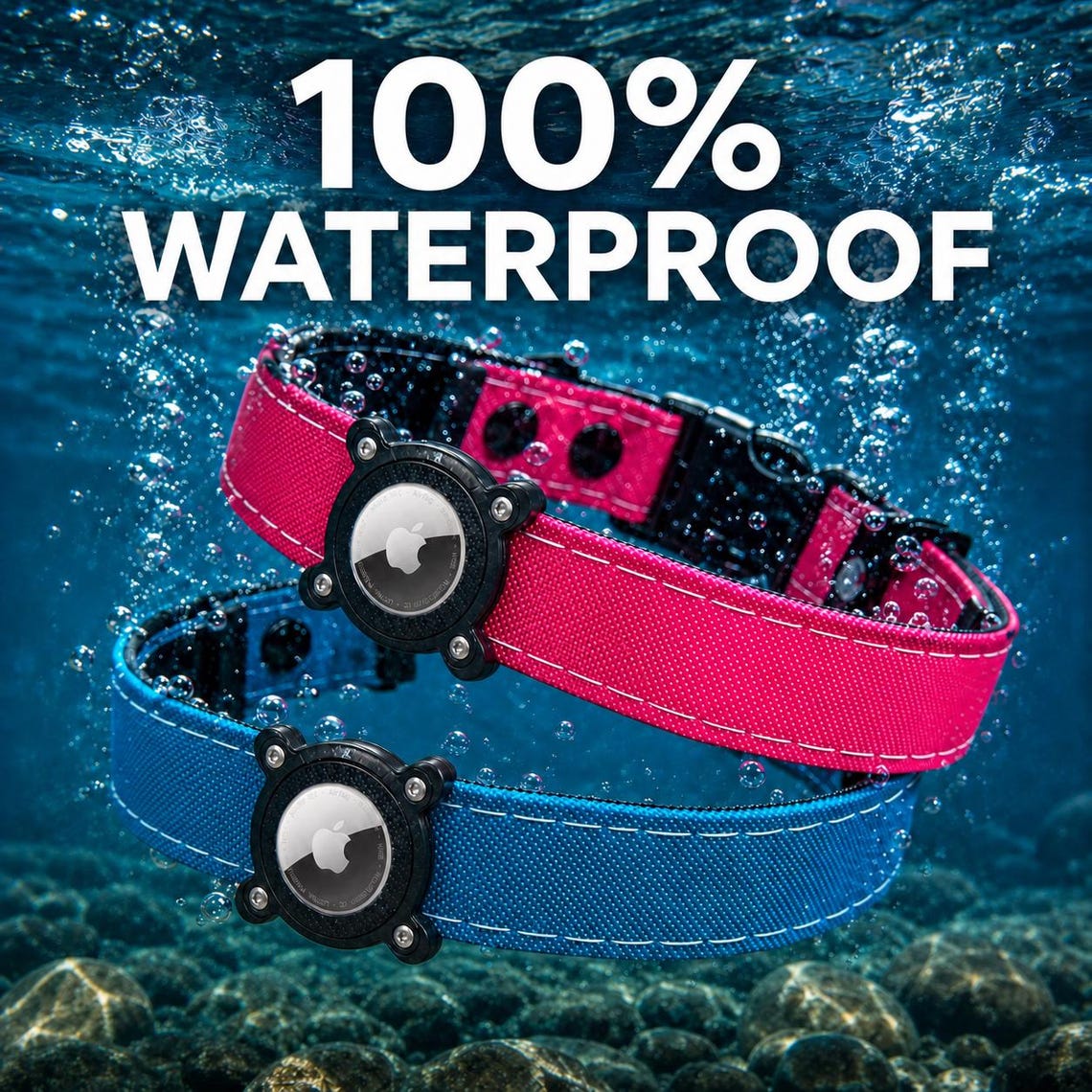 Rugged Waterproof AirTag Dog Collar